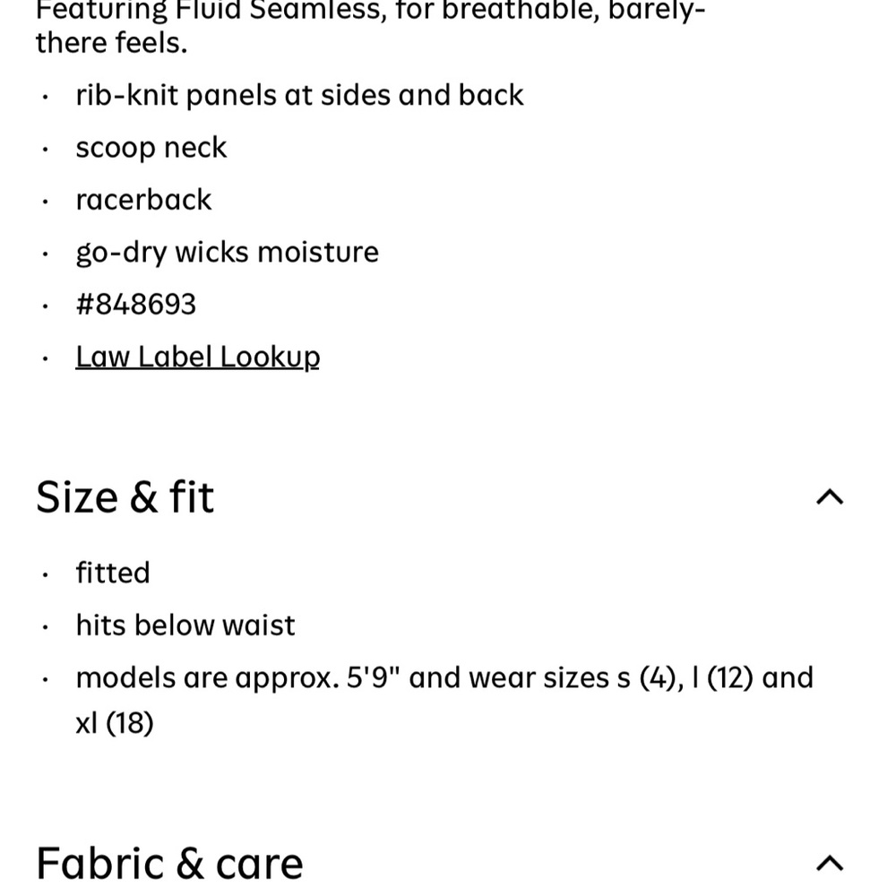 Old Navy Active Fluid Seamless Tank Tops White, Blue, Black, Purple/Pink SzSmall - Picture 10 of 10